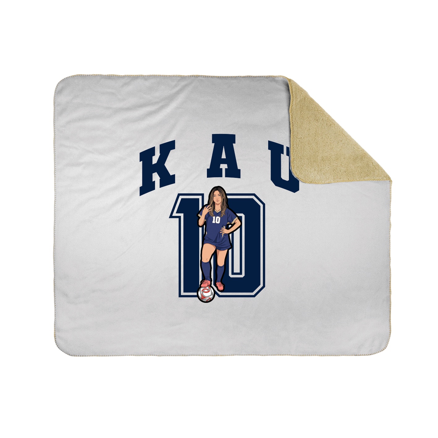 Throw Blanket — Number in White