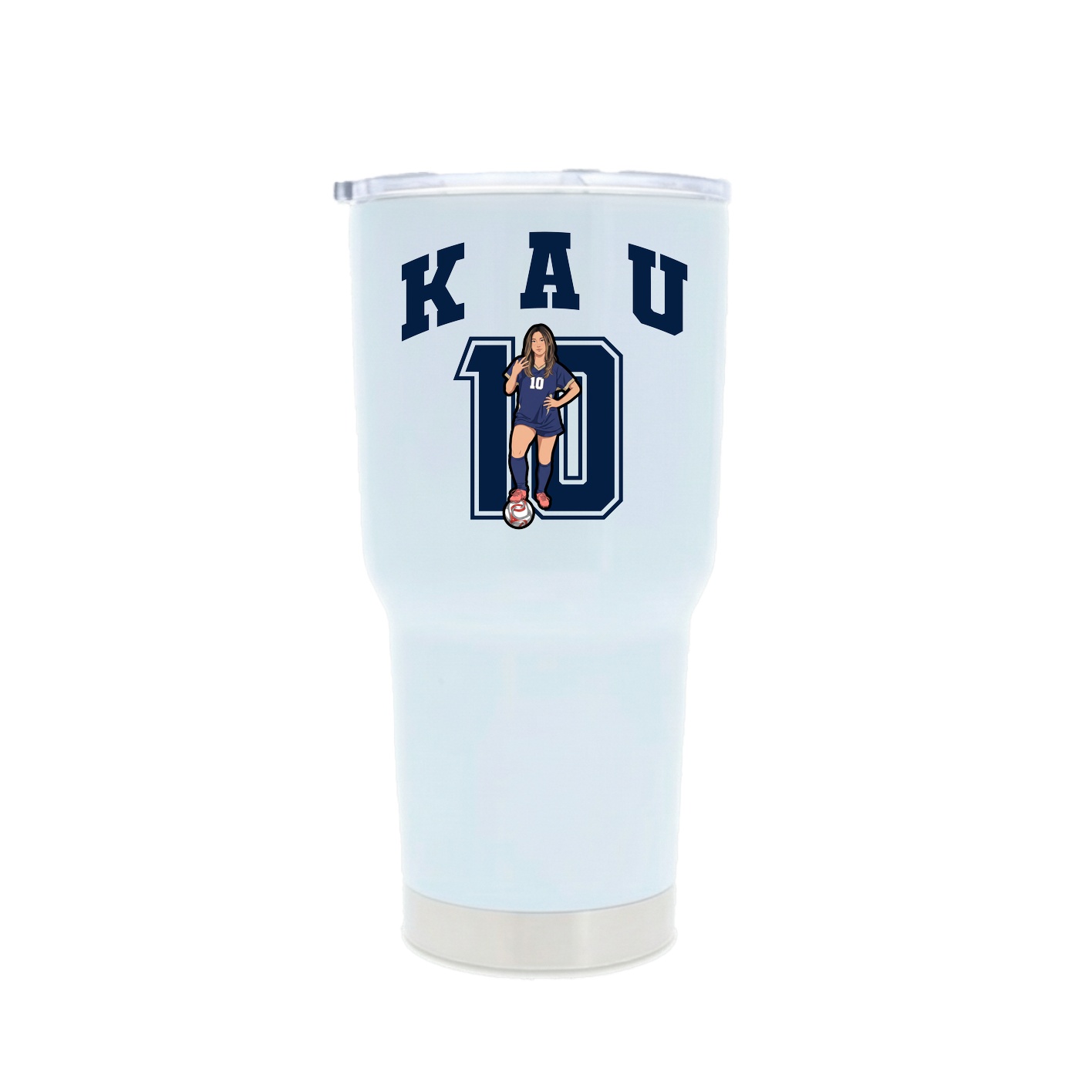 30oz Stainless Steel Tumbler — Number in White