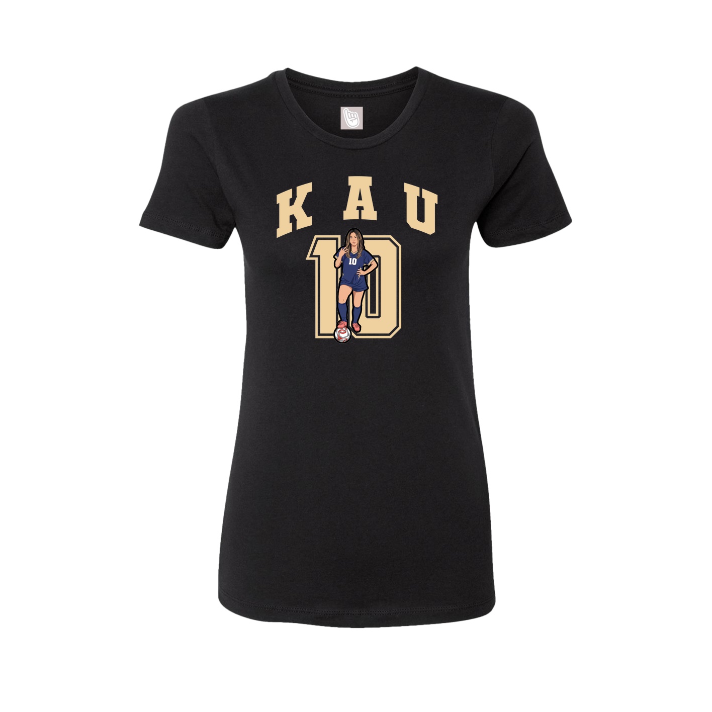 Fitted Women's Tee — Number in Black