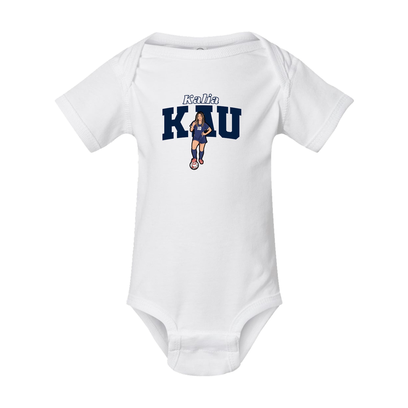 Baby Onesie — Name Arch in White