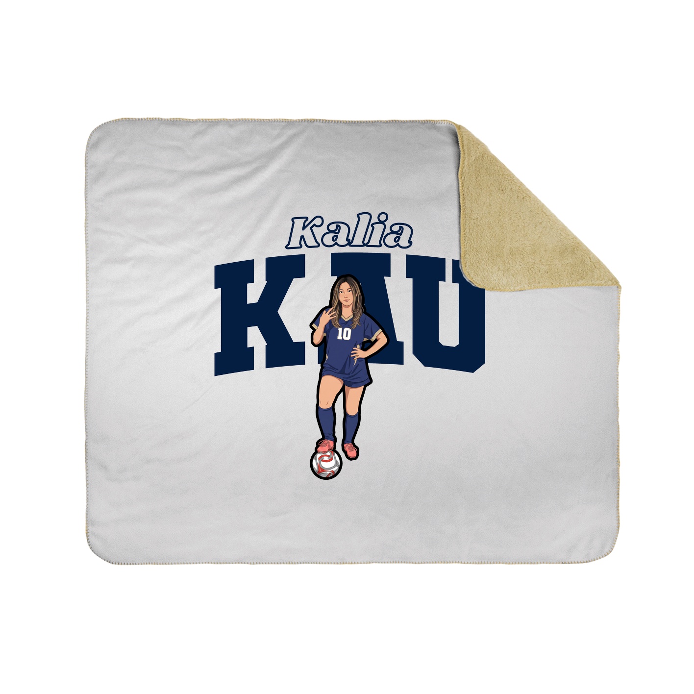 Throw Blanket — Name Arch in White