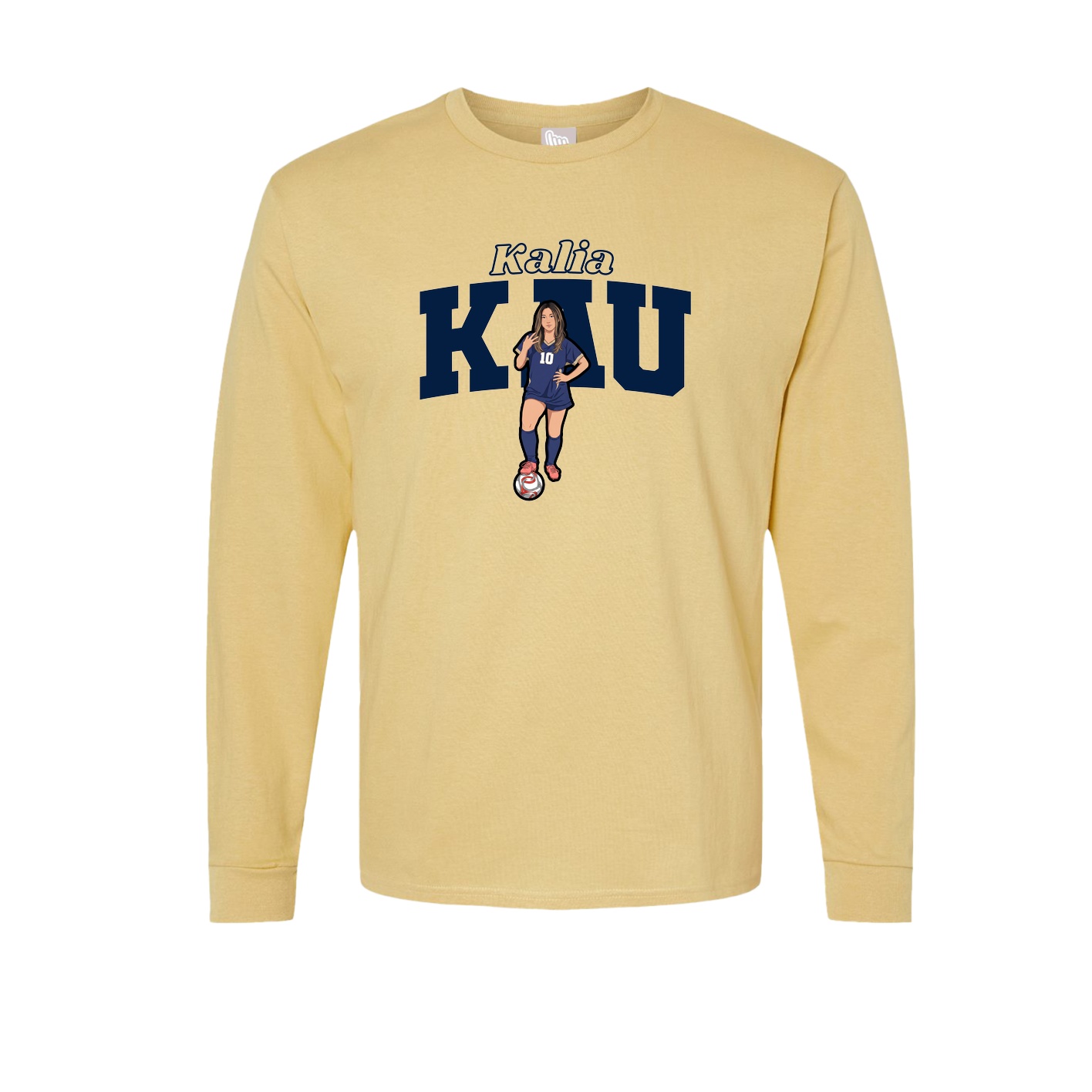Long Sleeve Tee — Name Arch in Vegas Gold