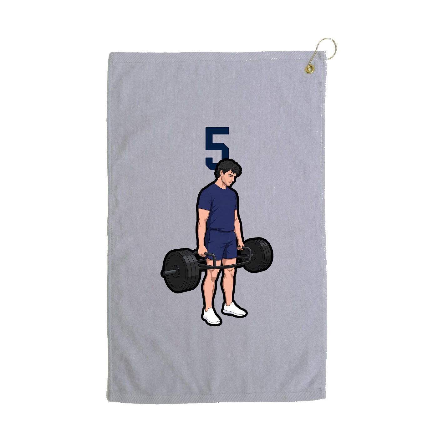 Golf Towel — Number Top in Grey