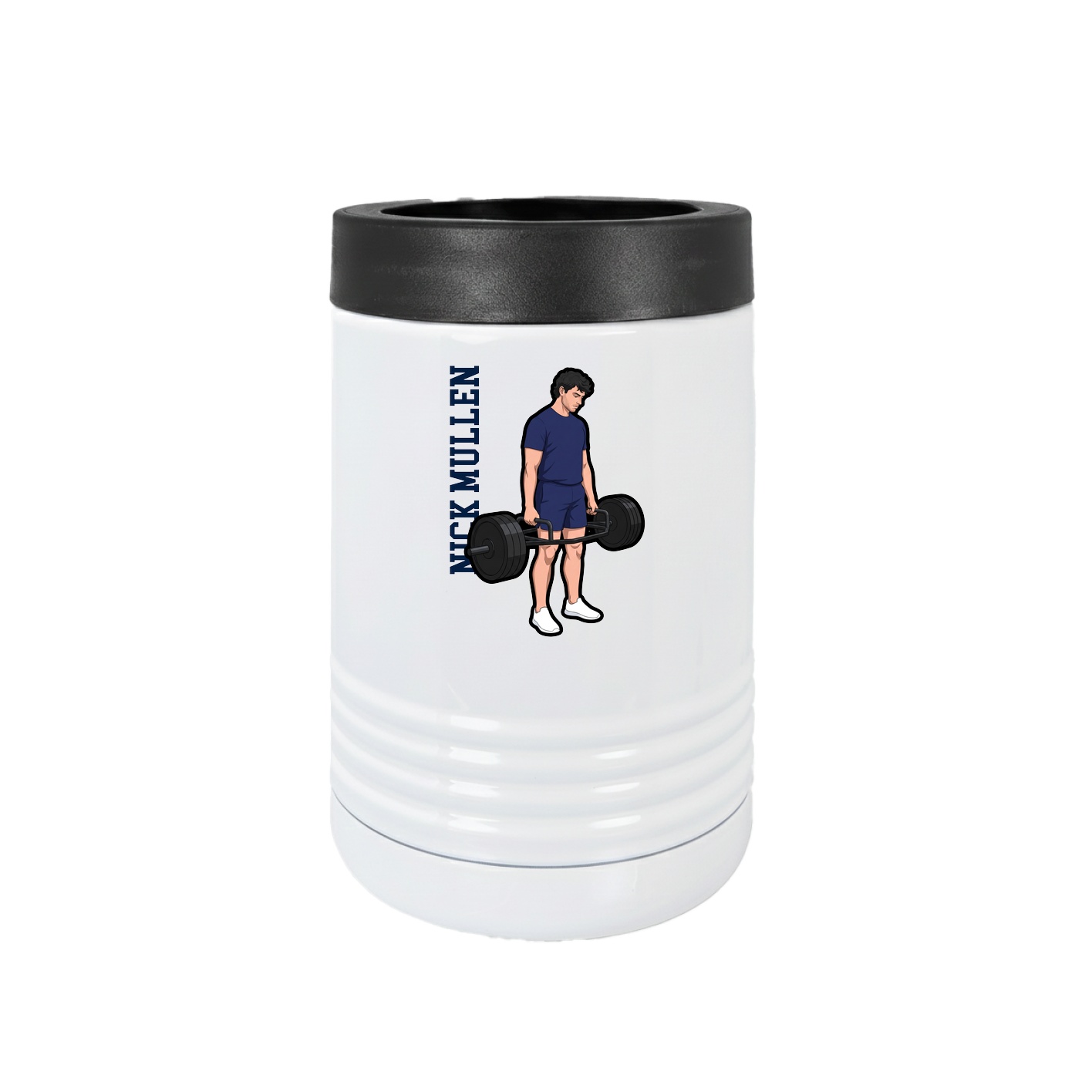 Beverage Holder — Name Vertical in White