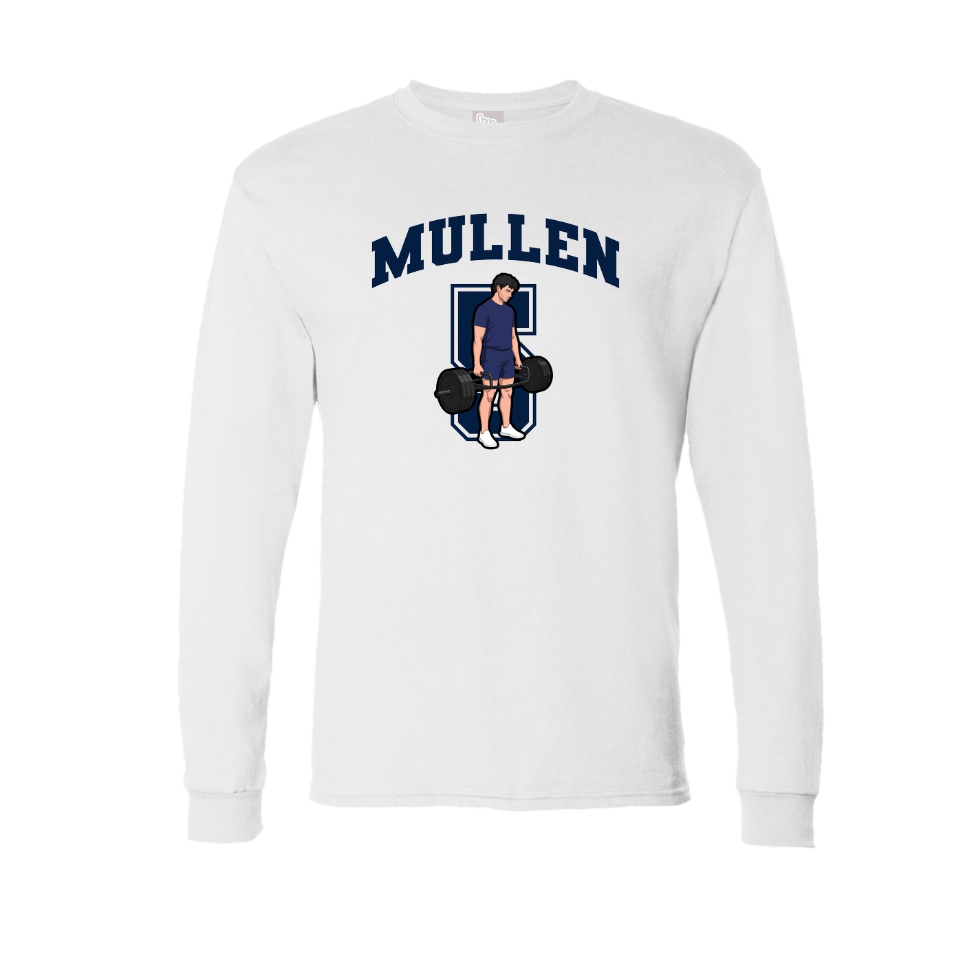 Long Sleeve Tee — Number in White