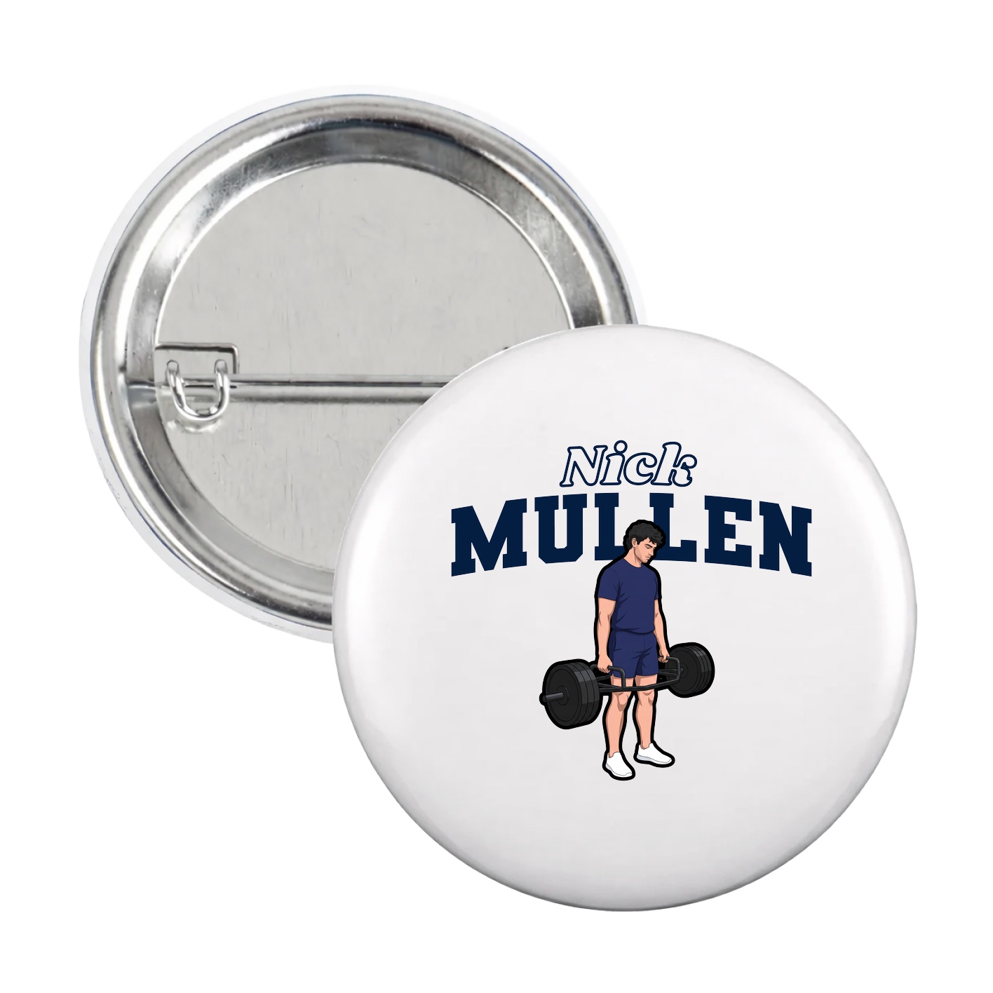 Game Day Button — Name Arch in White