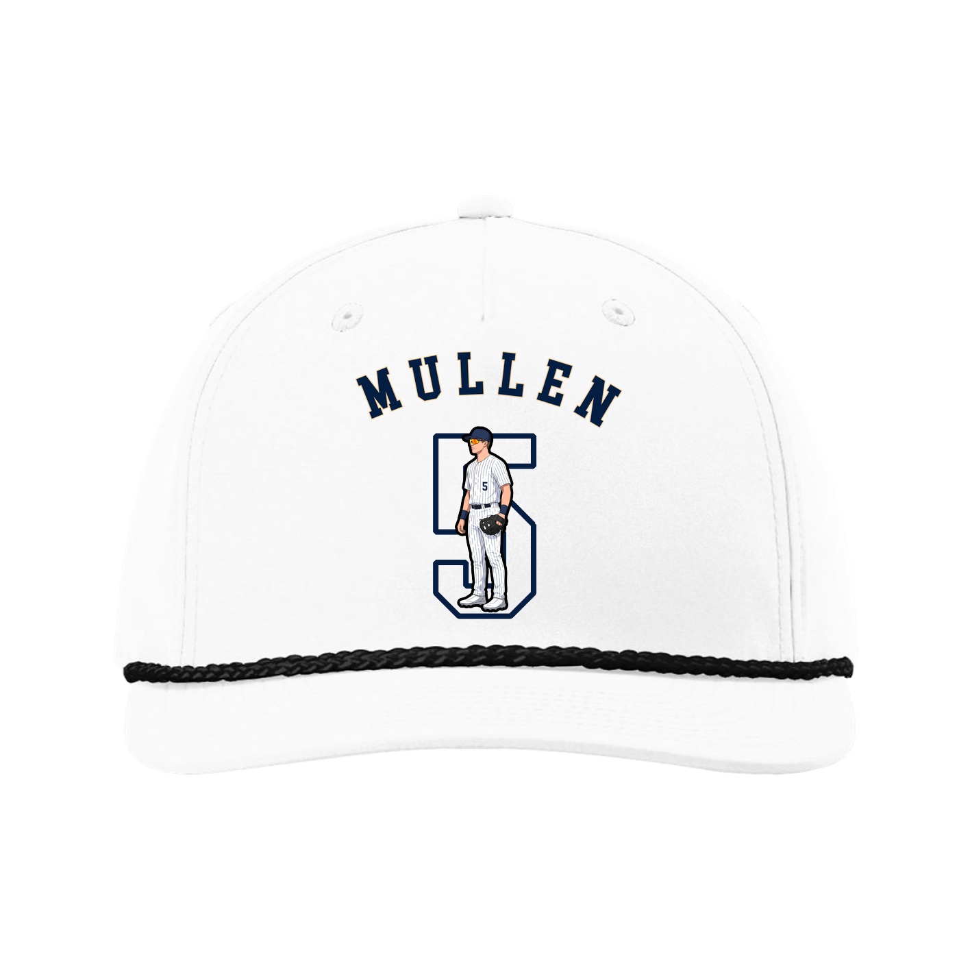 Five-Panel Classic Rope Cap — Shirsey Arch in White