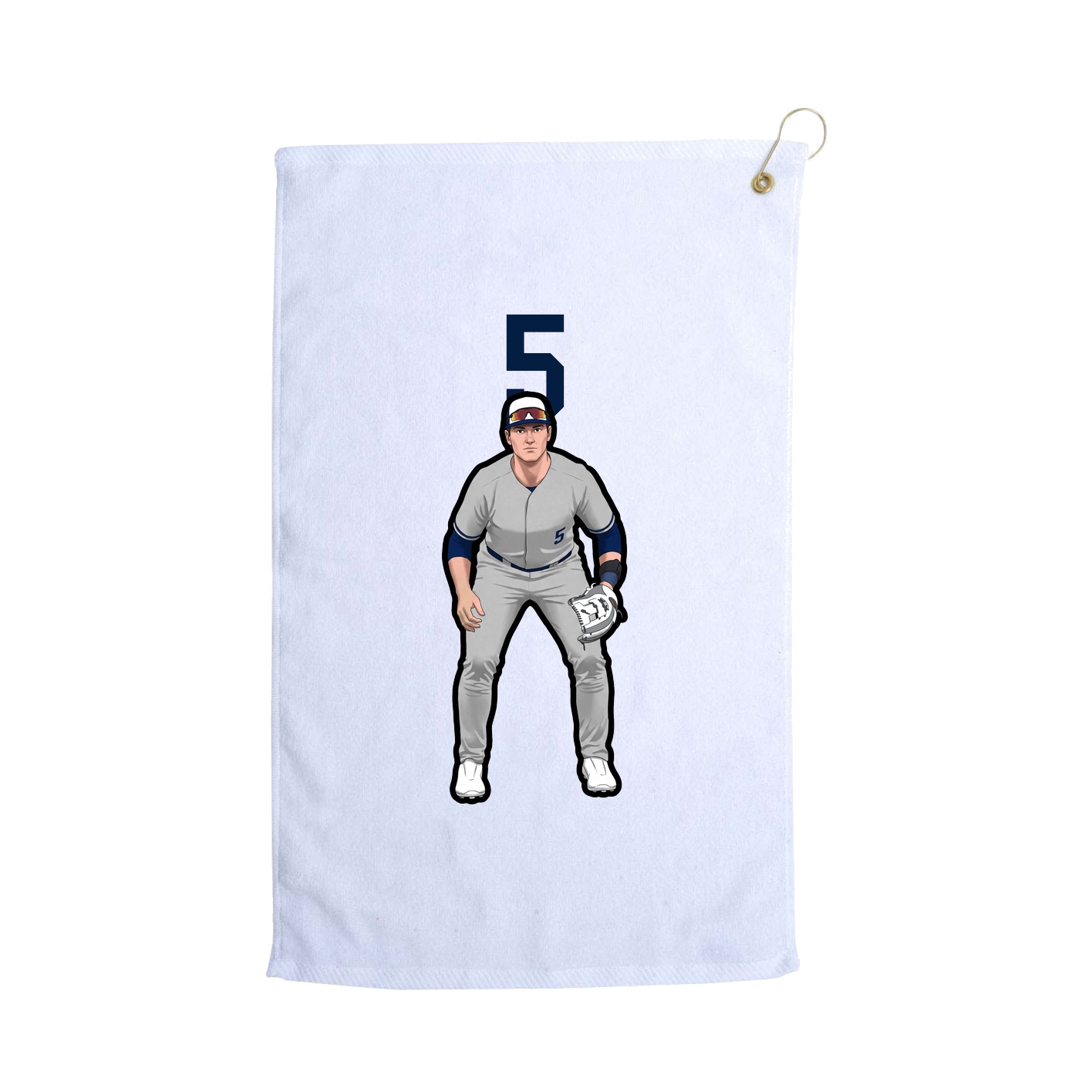Golf Towel — Number Top in White