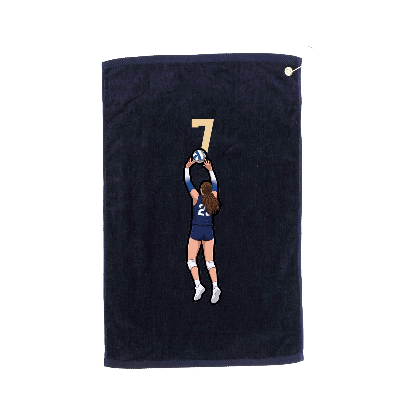 Golf Towel — Number Top in Navy