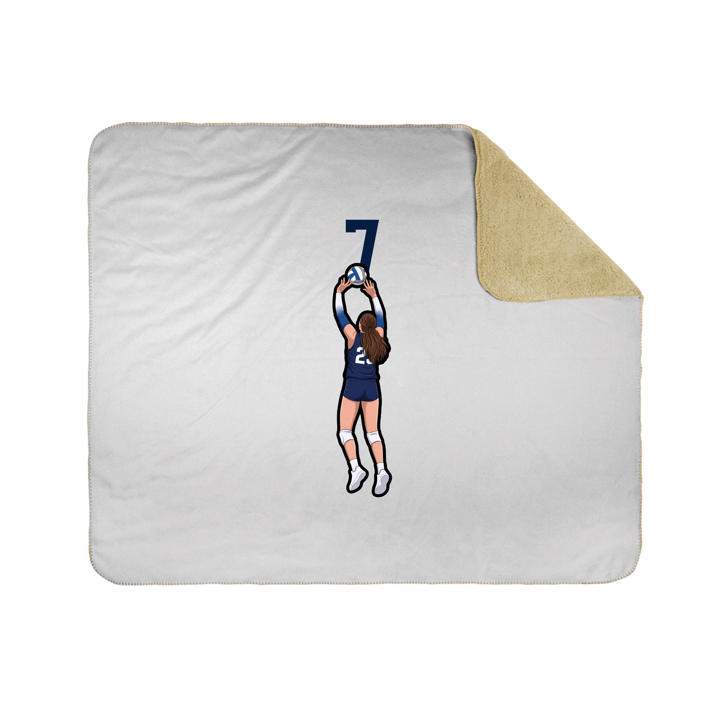 Throw Blanket — Number Top in White