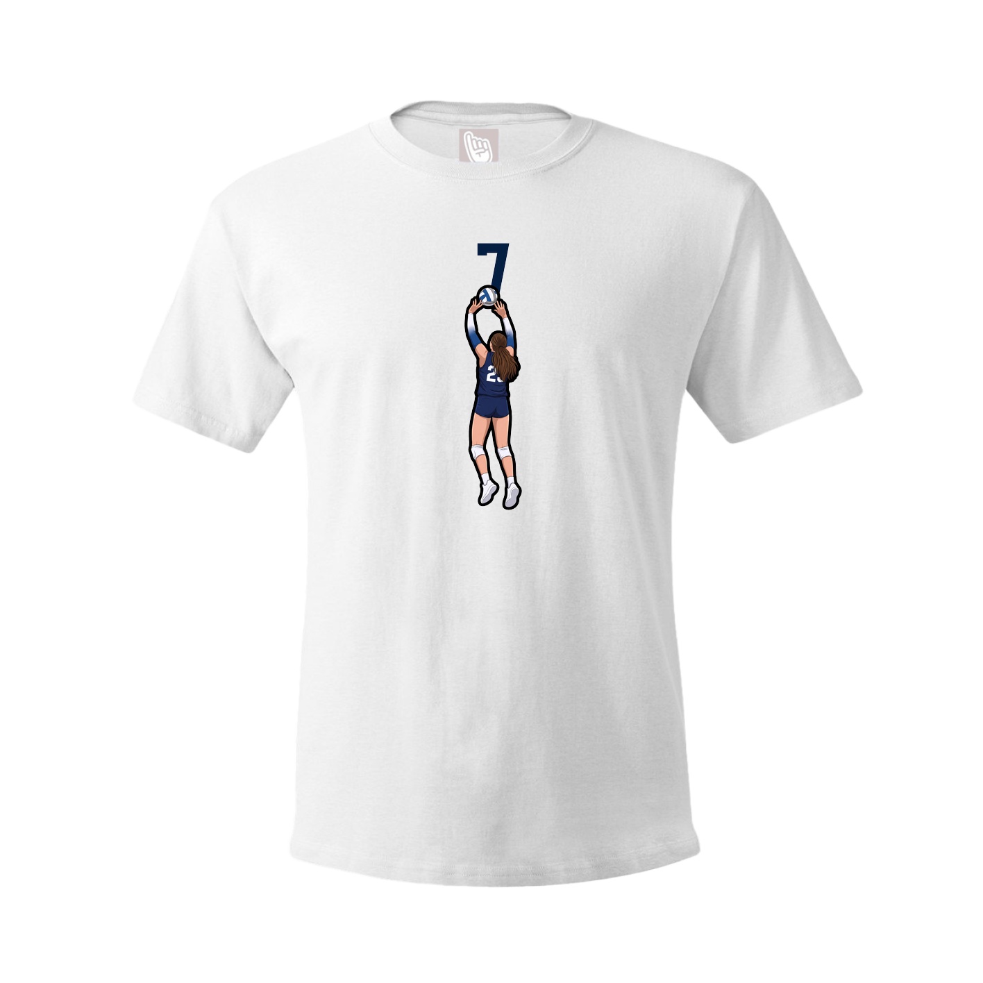 Youth Tee — Number Top in White