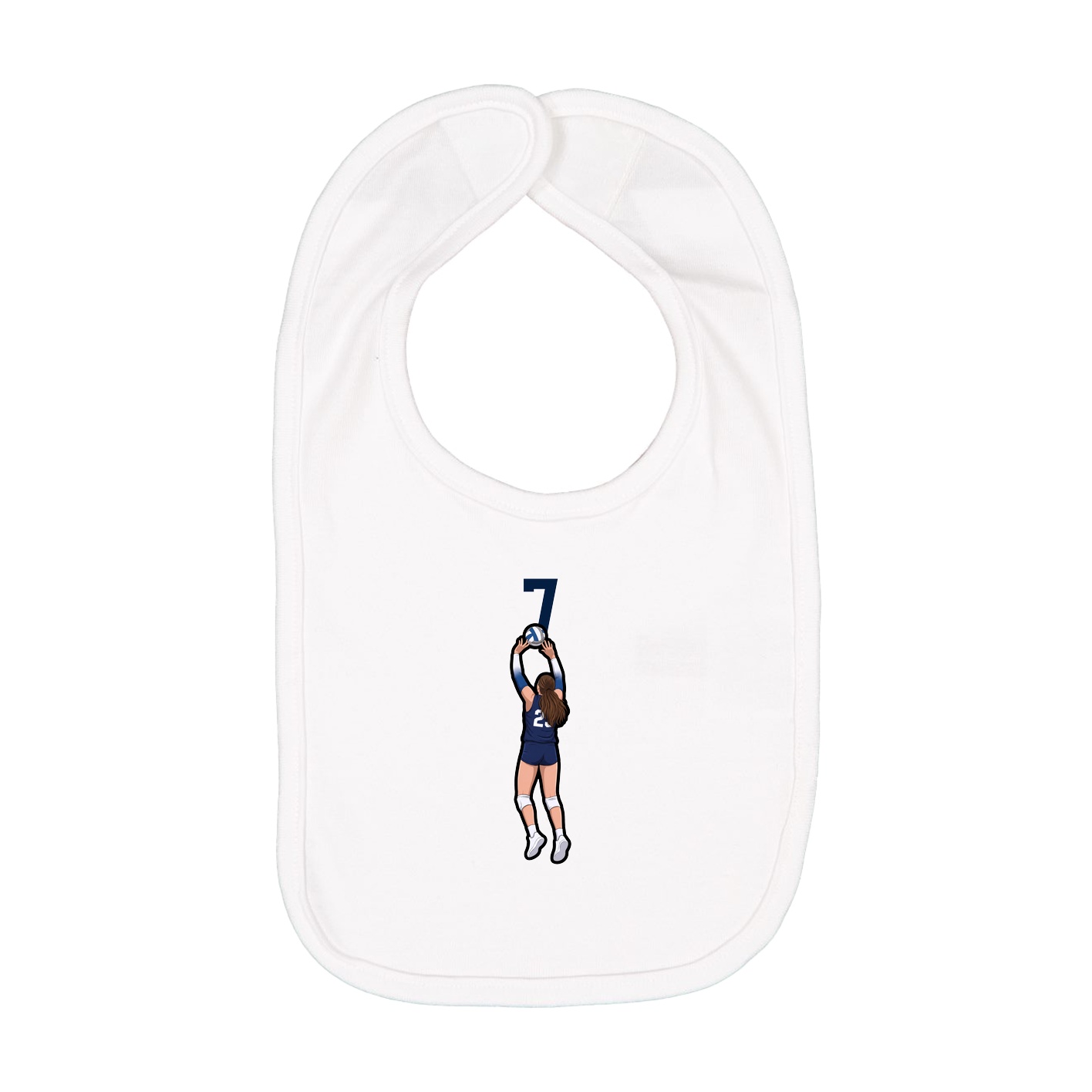 Infant Bib — Number Top in White