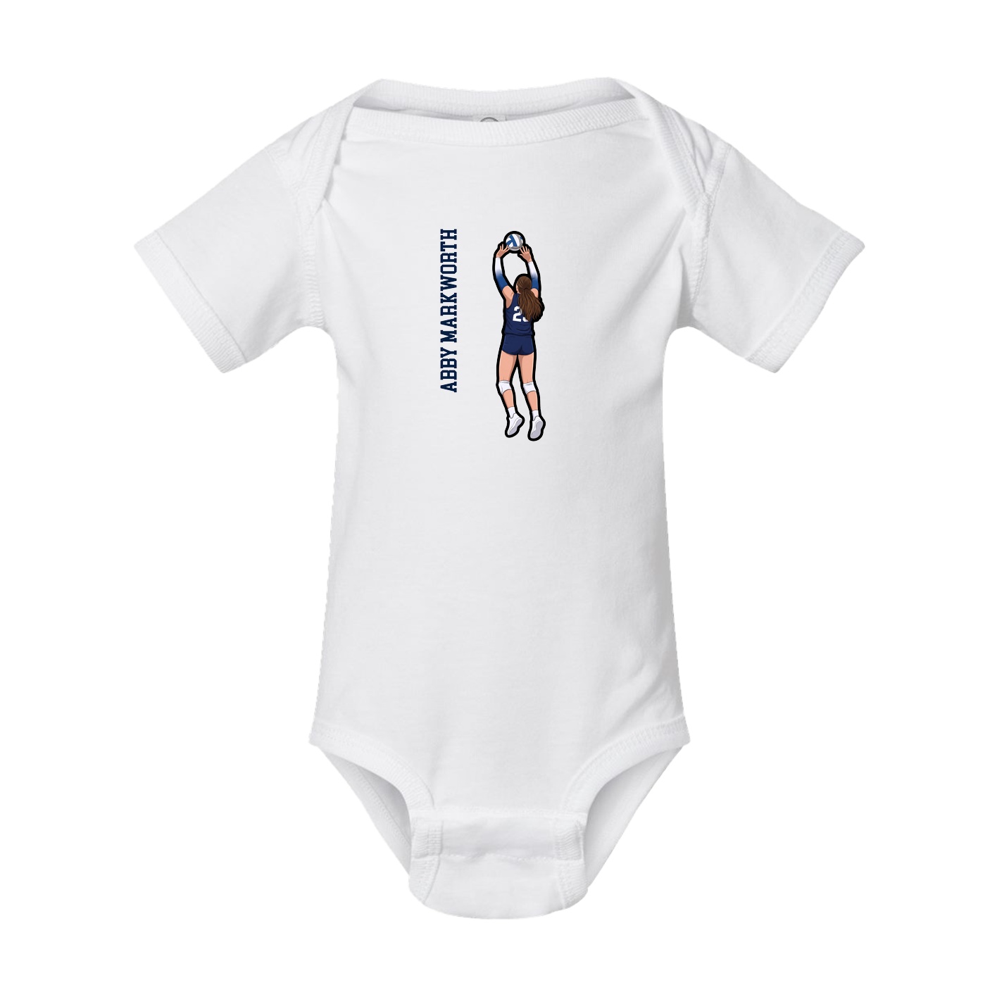 Baby Onesie — Name Vertical in White