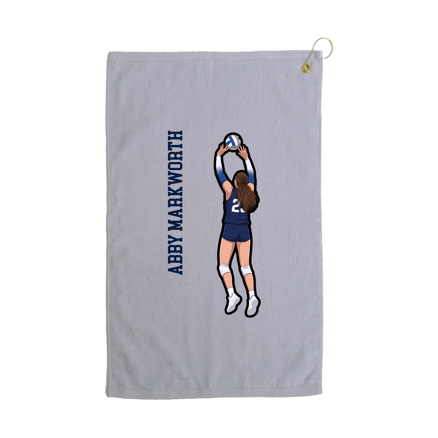 Golf Towel — Name Vertical in Grey
