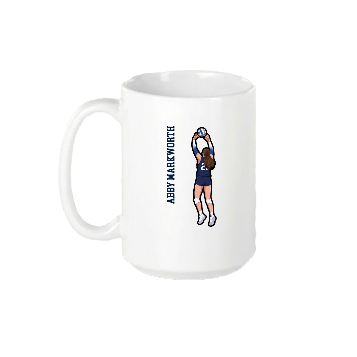 15oz Coffee Mug — Name Vertical in White