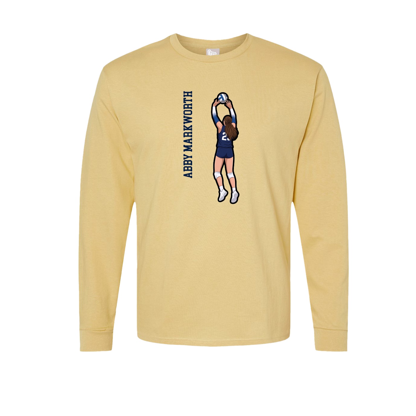 Long Sleeve Tee — Name Vertical in Vegas Gold