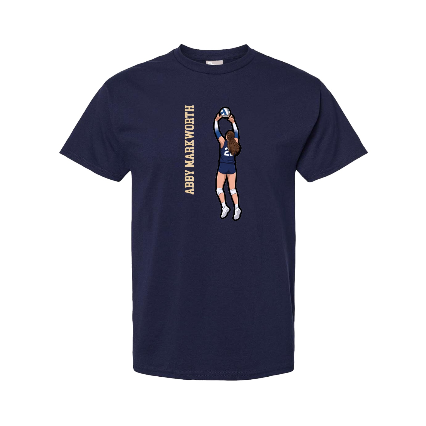 Youth Tee — Name Vertical in Navy