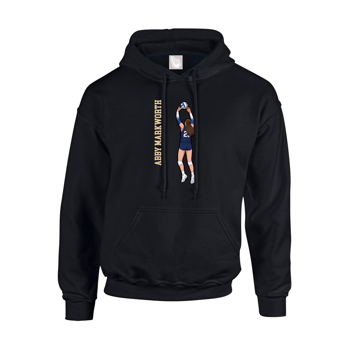 Youth Hoodie — Name Vertical in Black