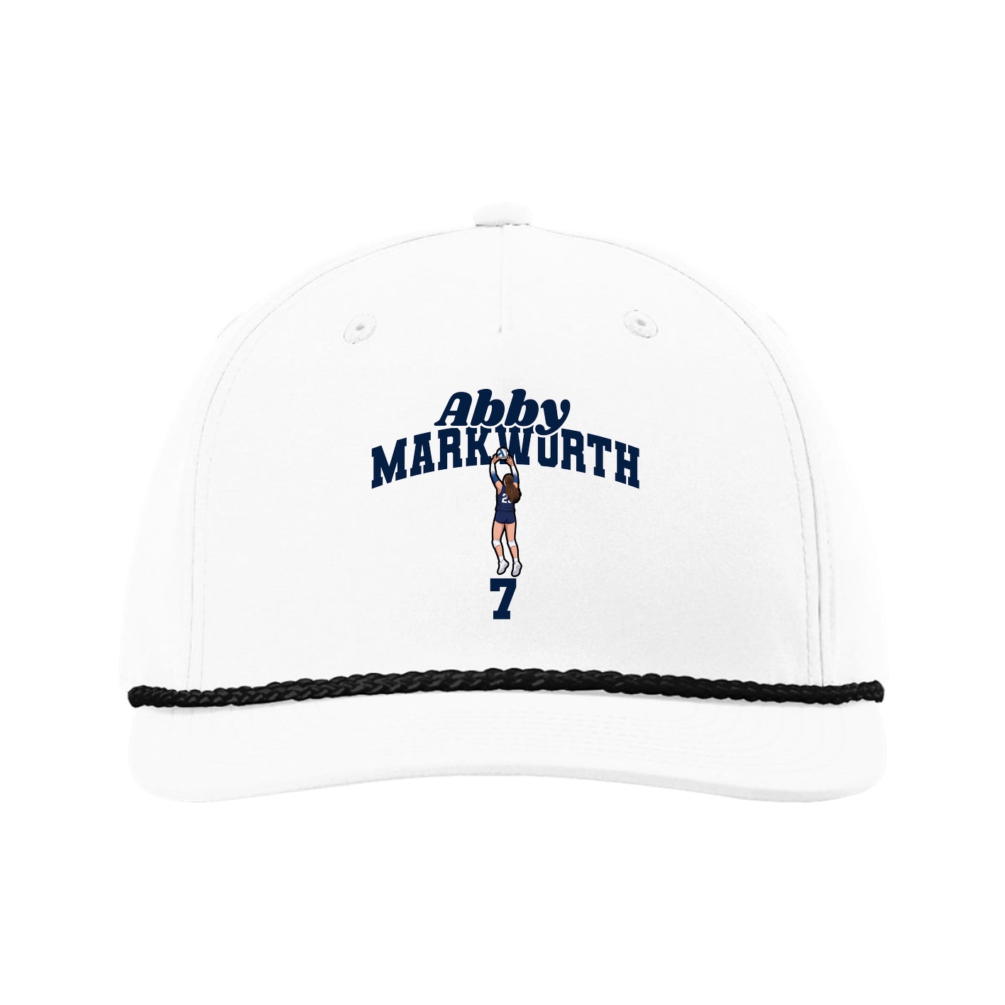 Five-Panel Classic Rope Cap — Signature Arch in White
