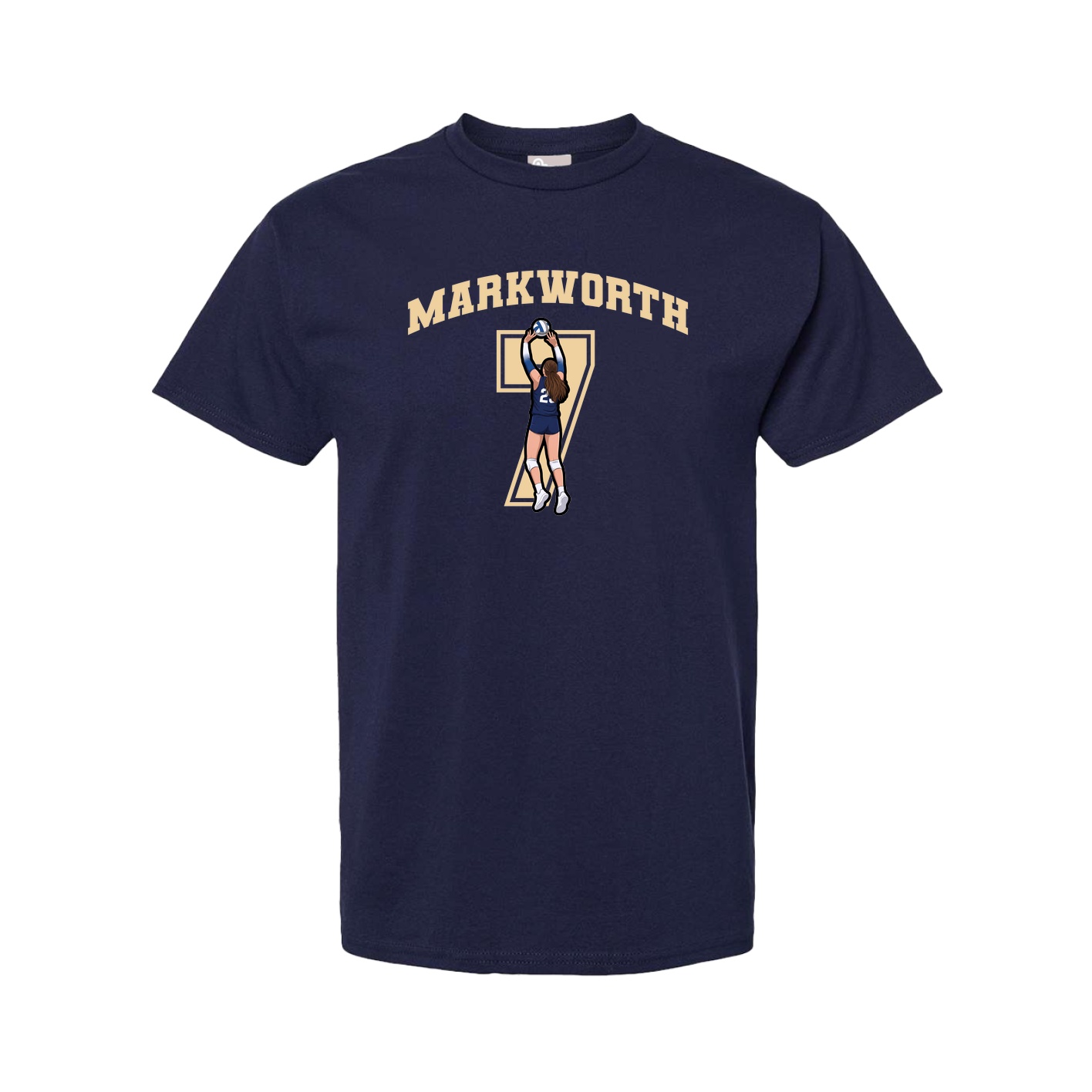 Youth Tee — Number in Navy