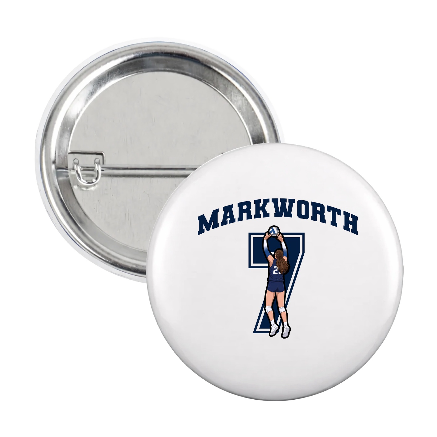 Game Day Button — Number in White