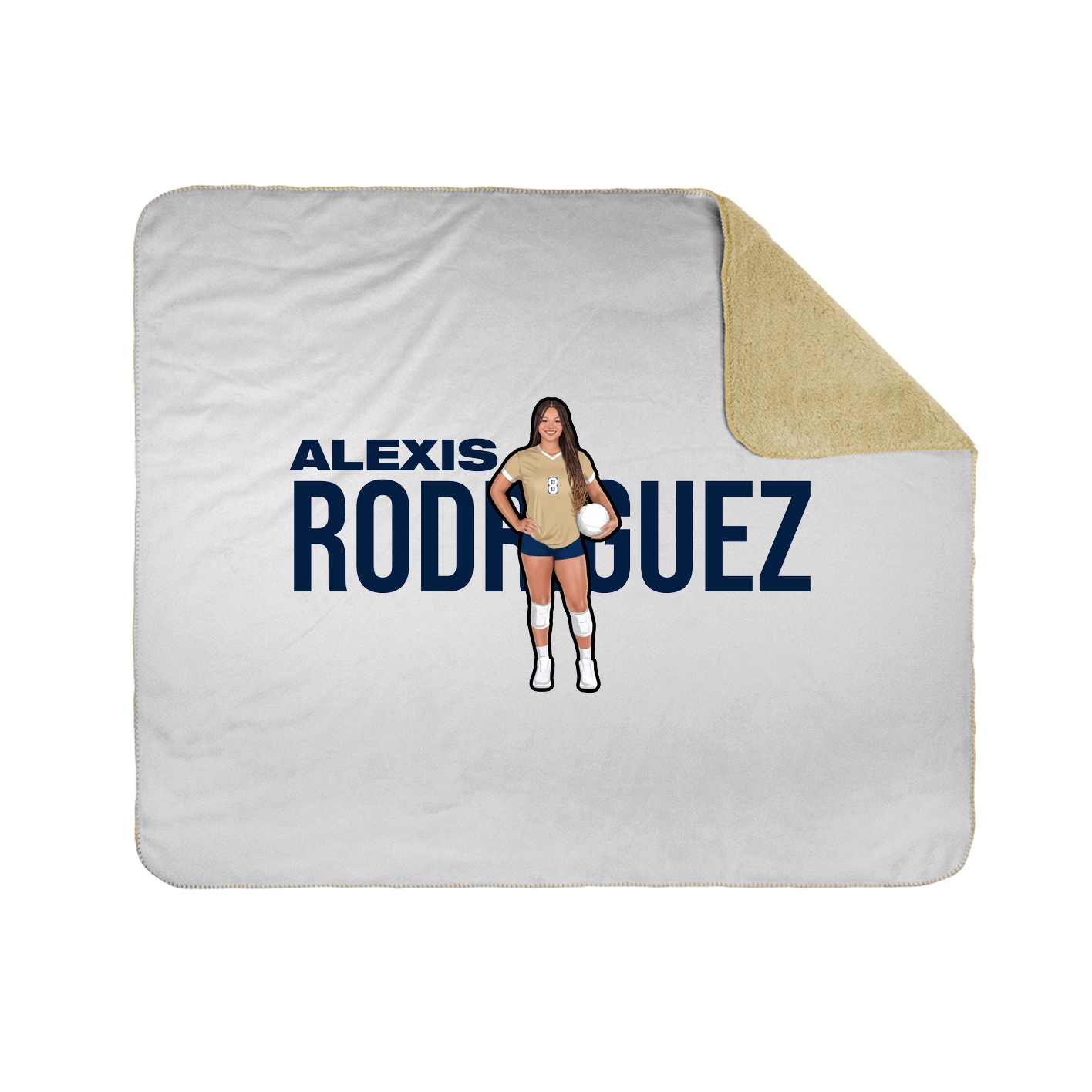 Throw Blanket — Player Name in White