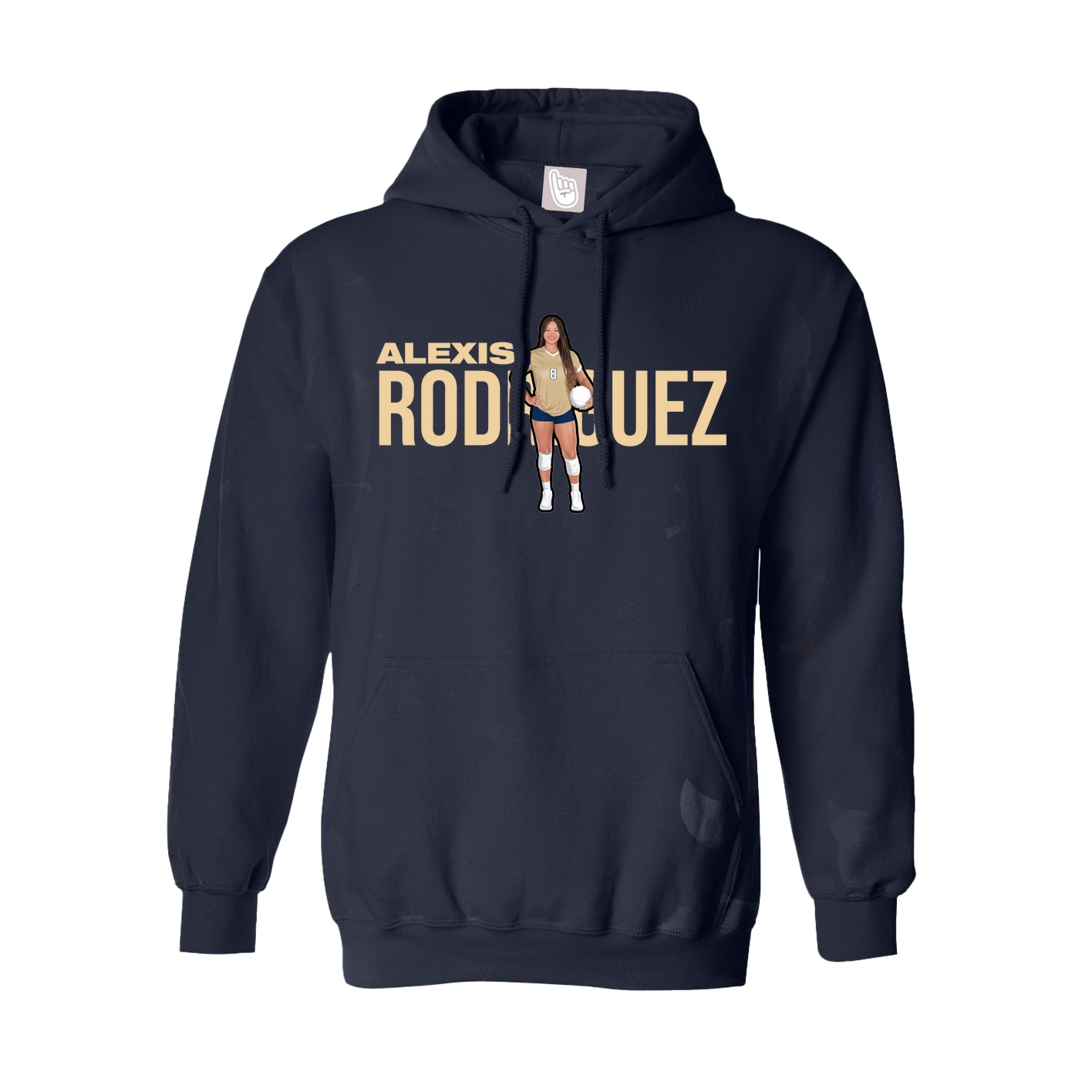 Youth Hoodie — Player Name in Navy
