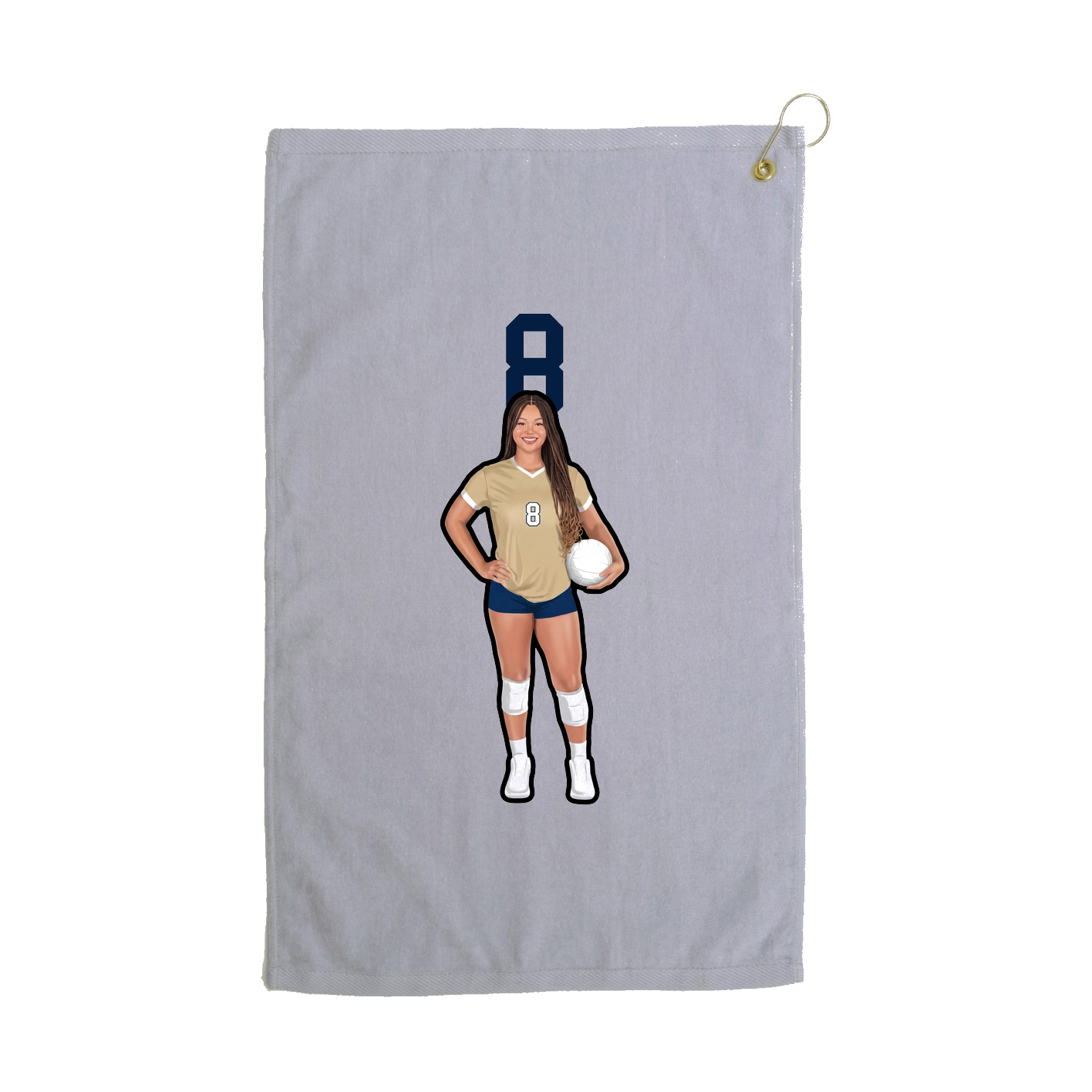 Golf Towel — Number Top in Grey