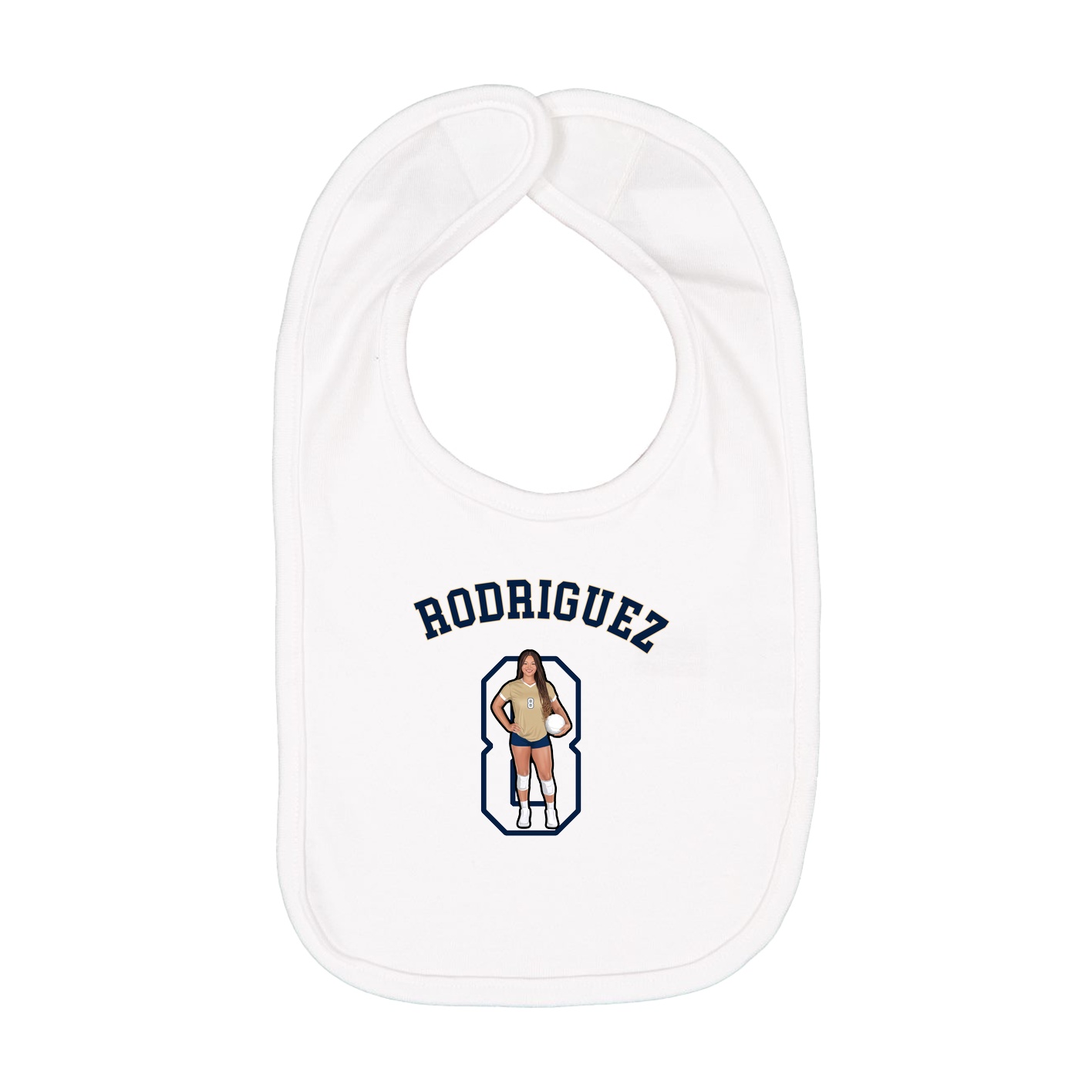 Infant Bib — Shirsey Arch in White