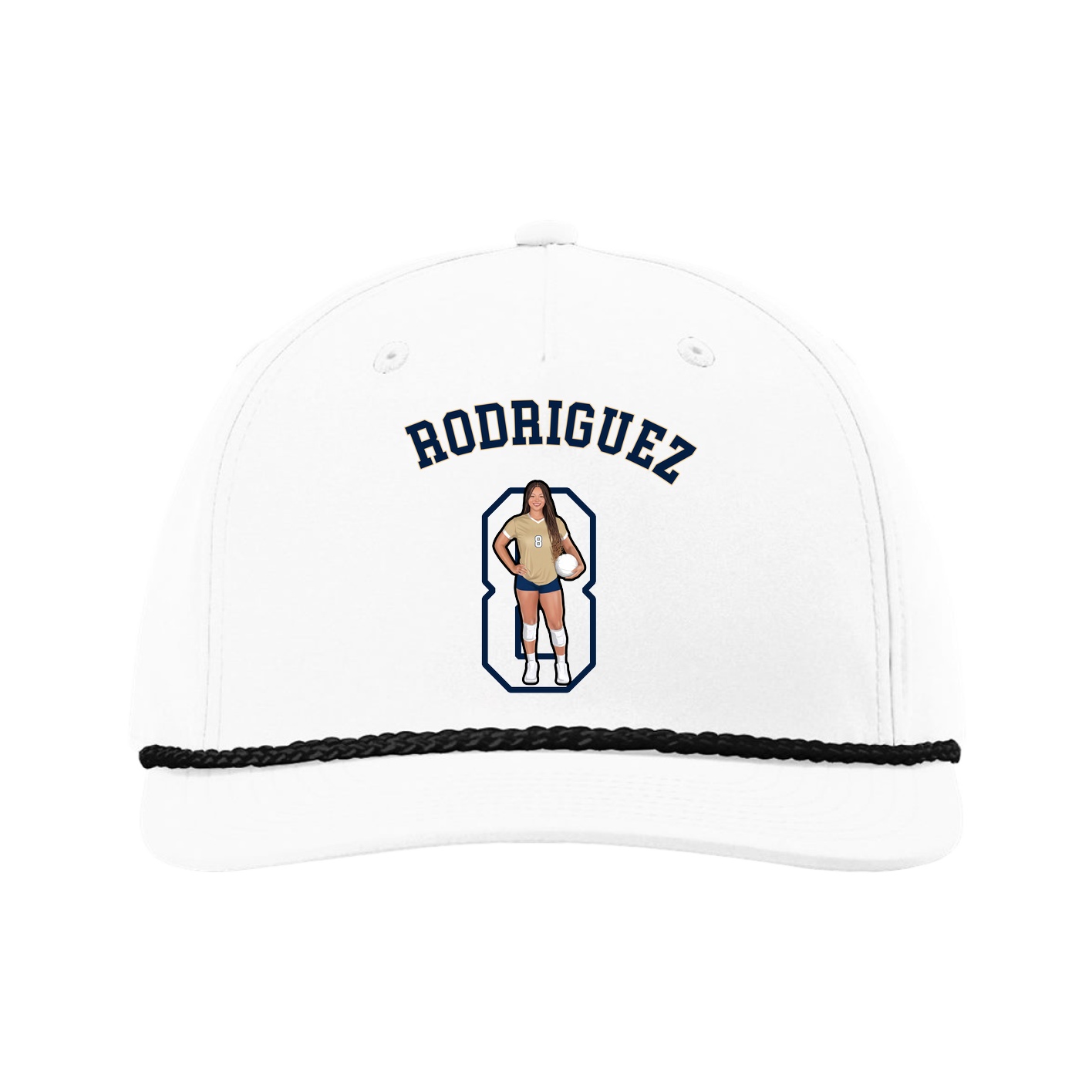 Five-Panel Classic Rope Cap — Shirsey Arch in White