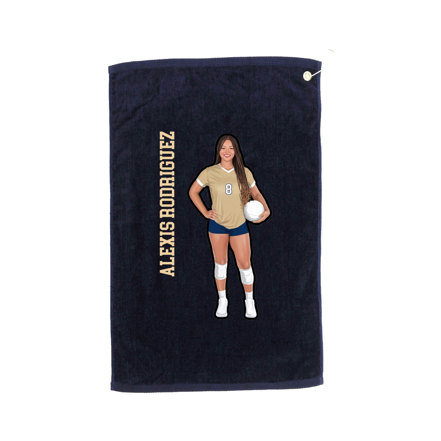 Golf Towel — Name Vertical in Navy