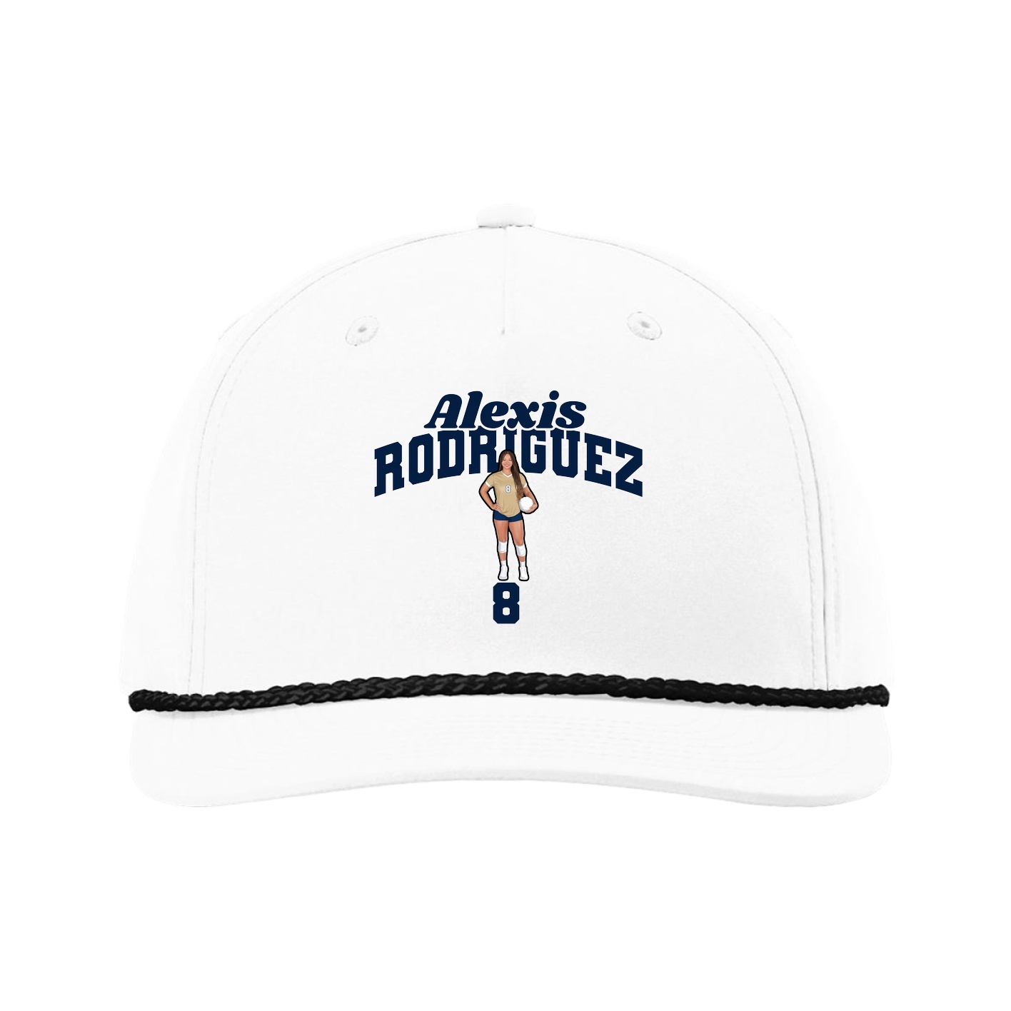 Five-Panel Classic Rope Cap — Signature Arch in White