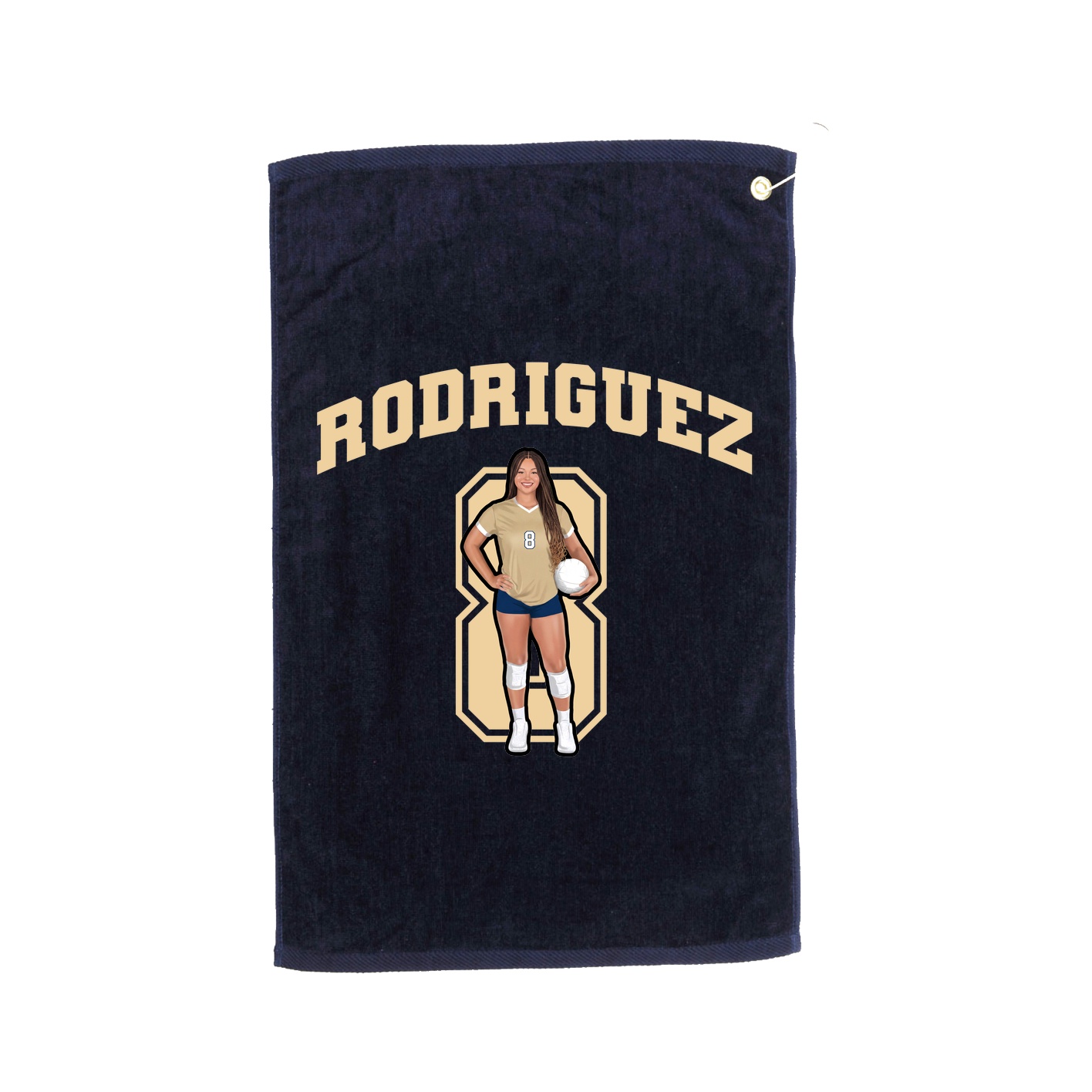 Golf Towel — Number in Navy