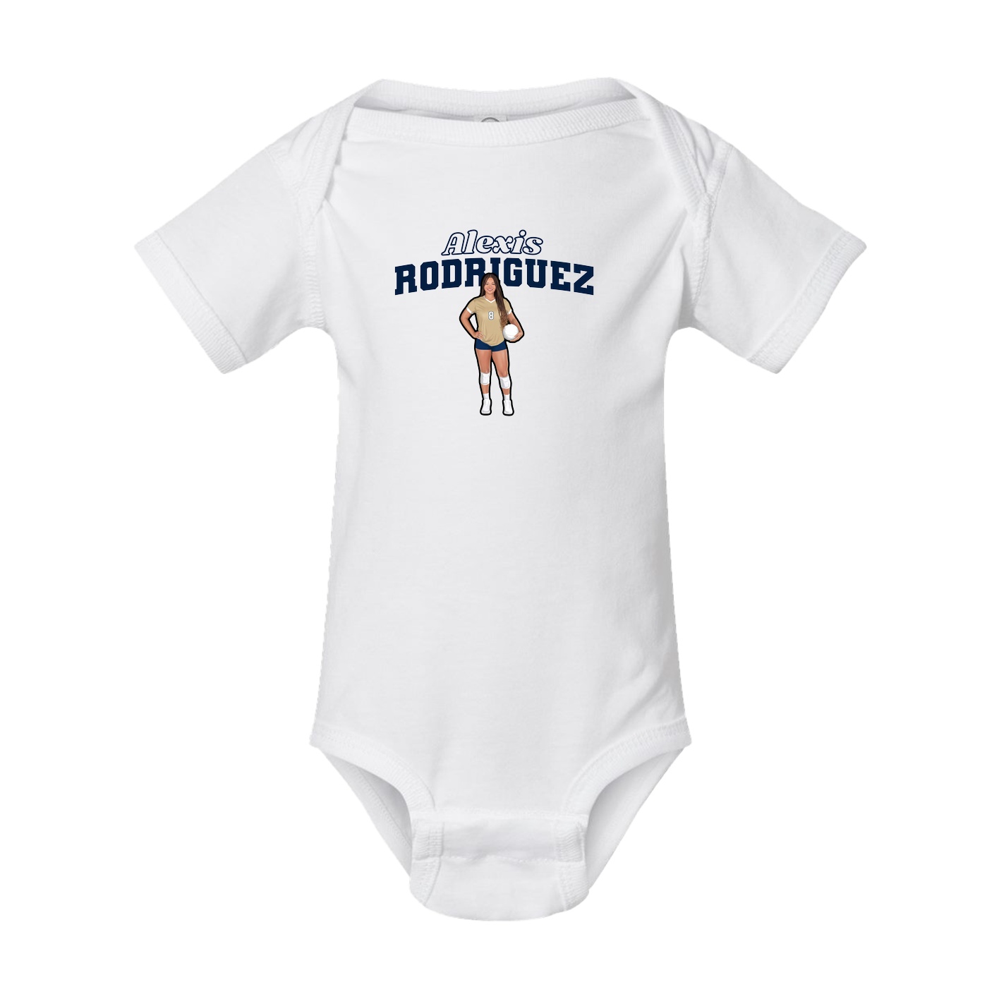 Baby Onesie — Name Arch in White