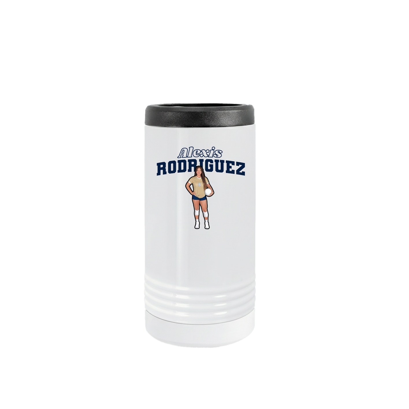 Slim Beverage Holder — Name Arch in White