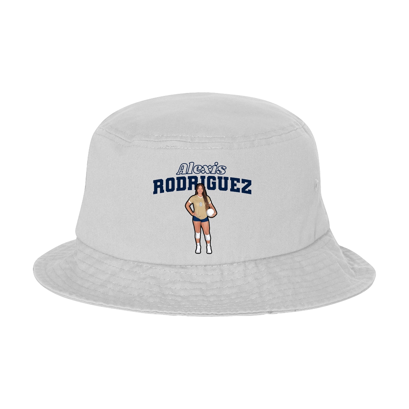 Bucket Cap — Name Arch in White