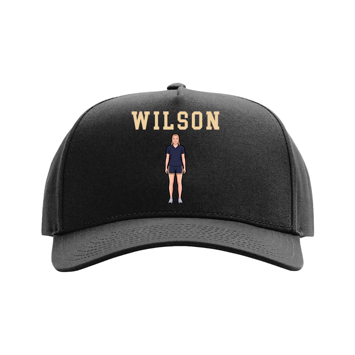 Full Fabric Five-Panel Champ Cap — Shirsey in Black