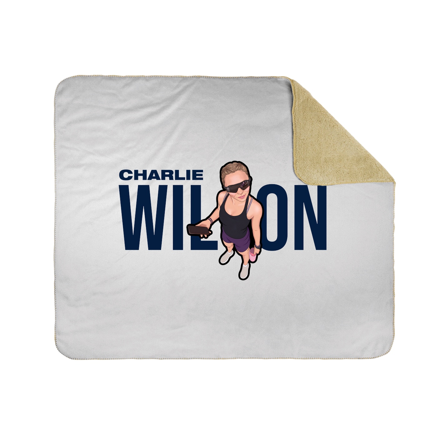 Throw Blanket — Player Name in White