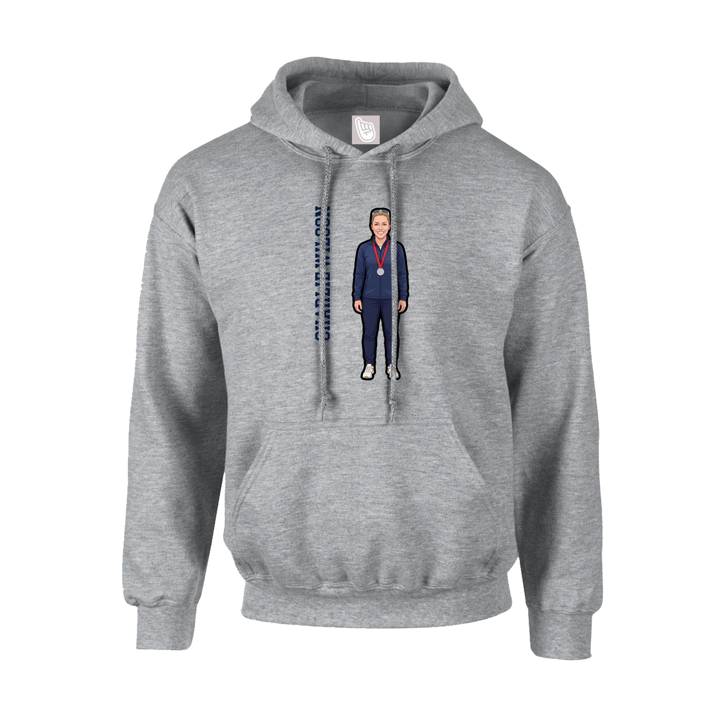 Youth Hoodie — Name Vertical in Grey