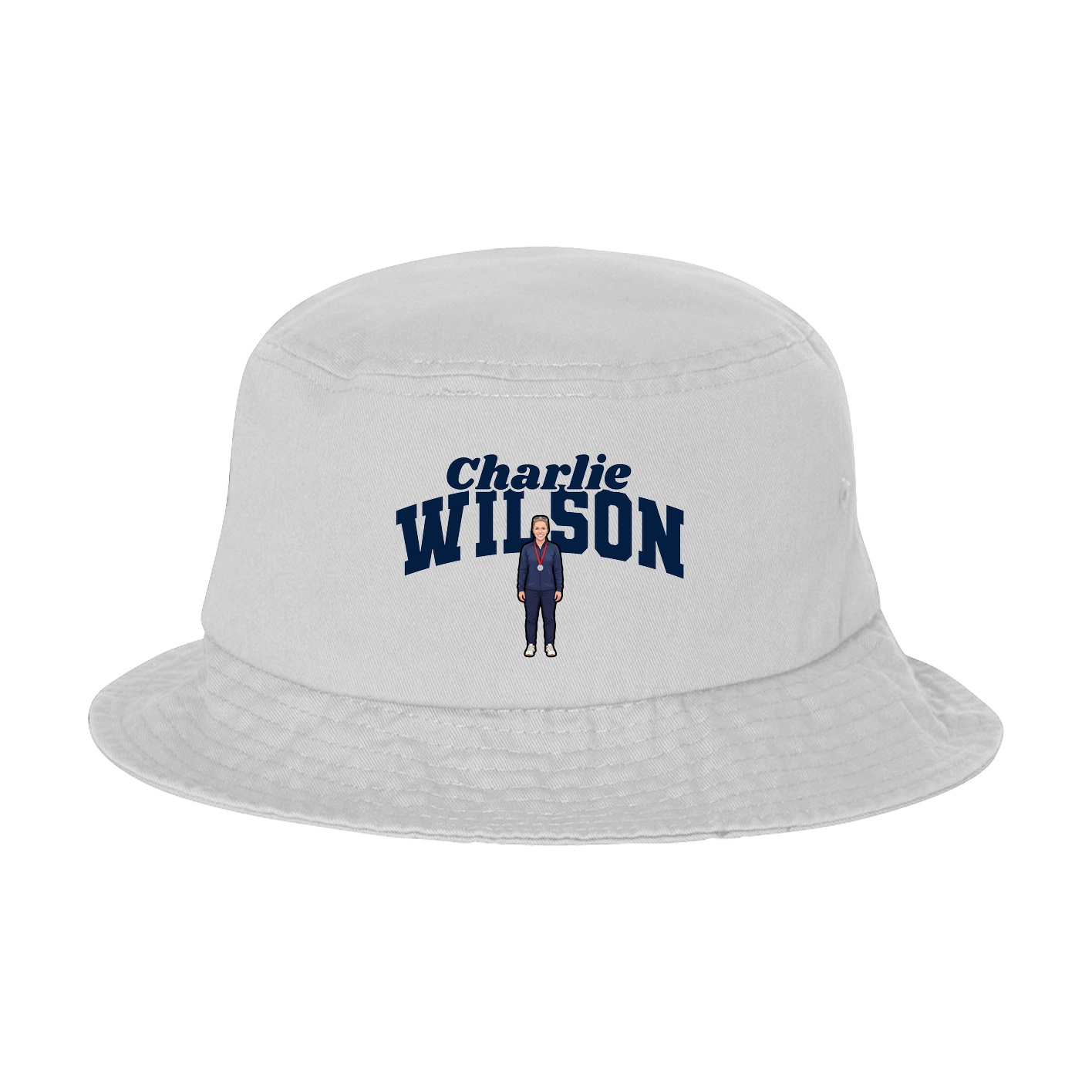 Bucket Cap — Signature Arch in White