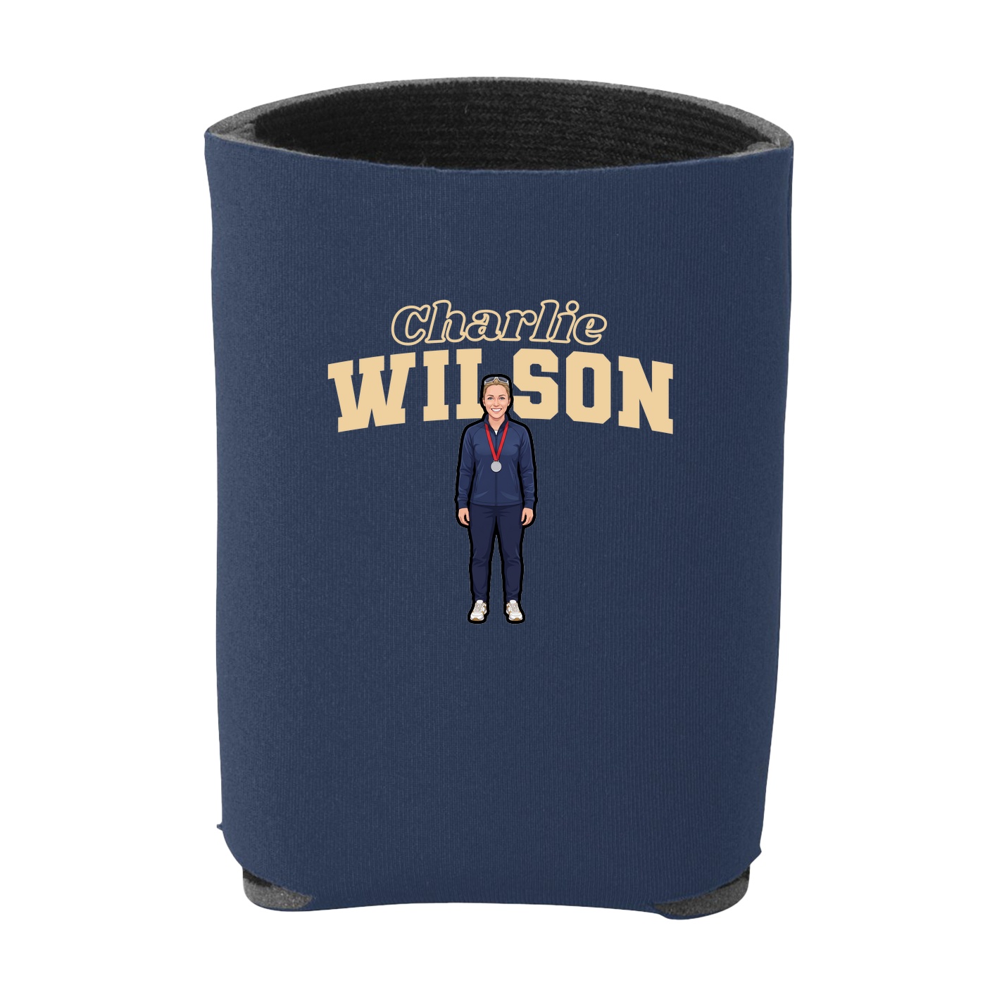 Can Holder — Name Arch in Navy