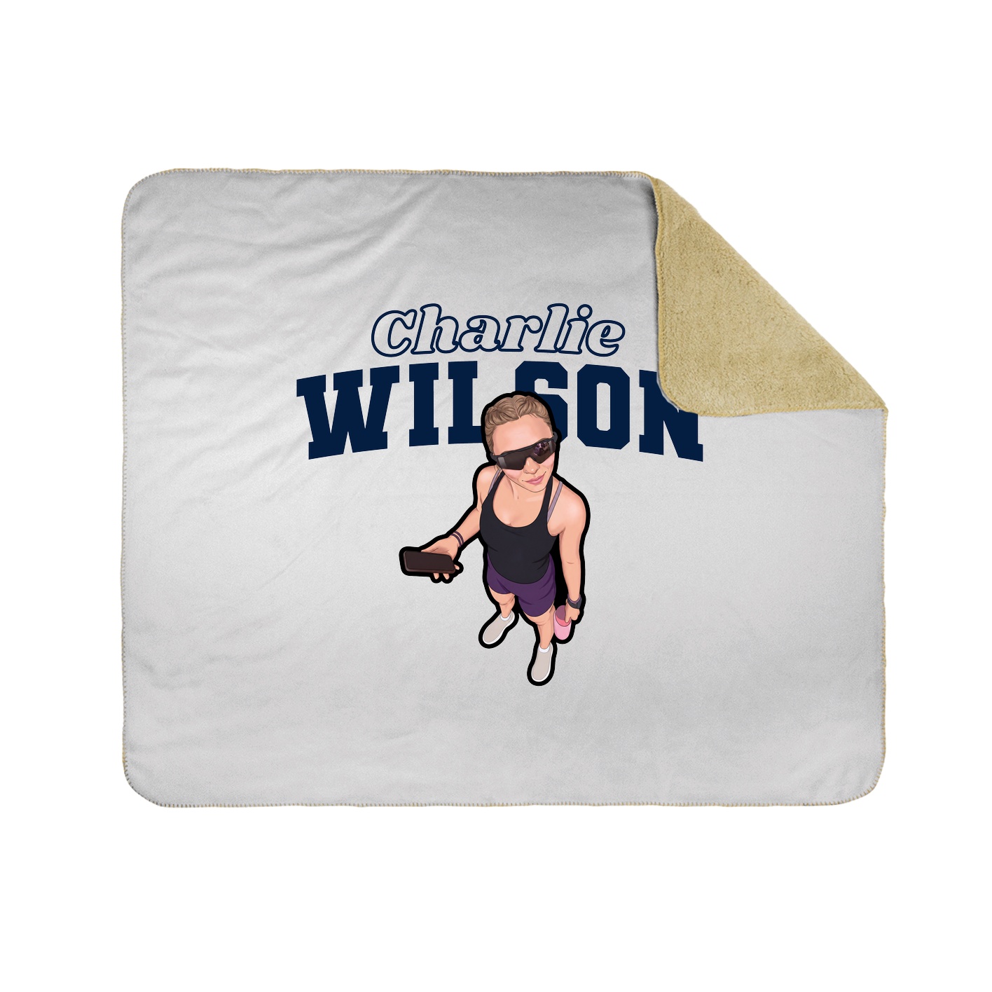 Throw Blanket — Name Arch in White