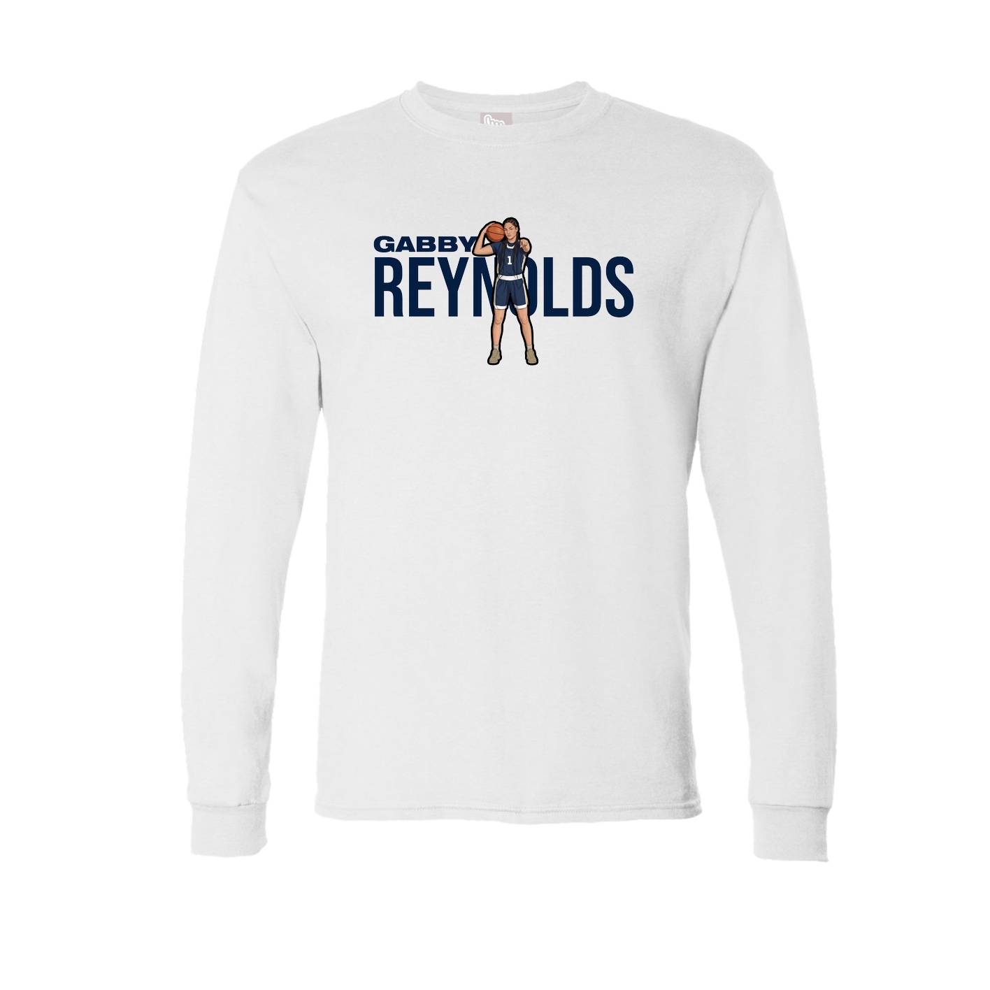Long Sleeve Tee — Player Name in White