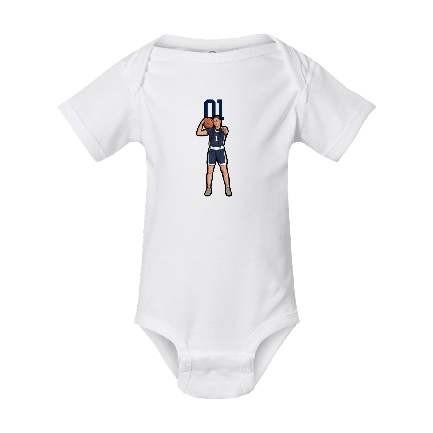 Baby Onesie — Number Top in White