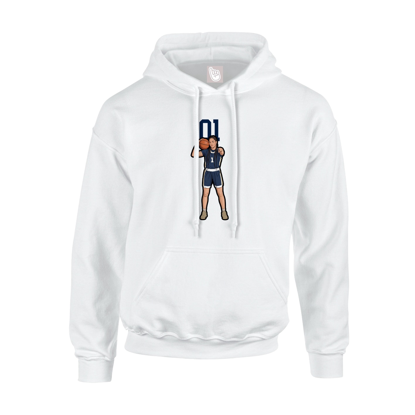 Hoodie — Number Top in White