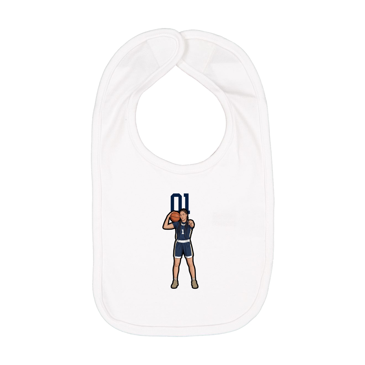 Infant Bib — Number Top in White