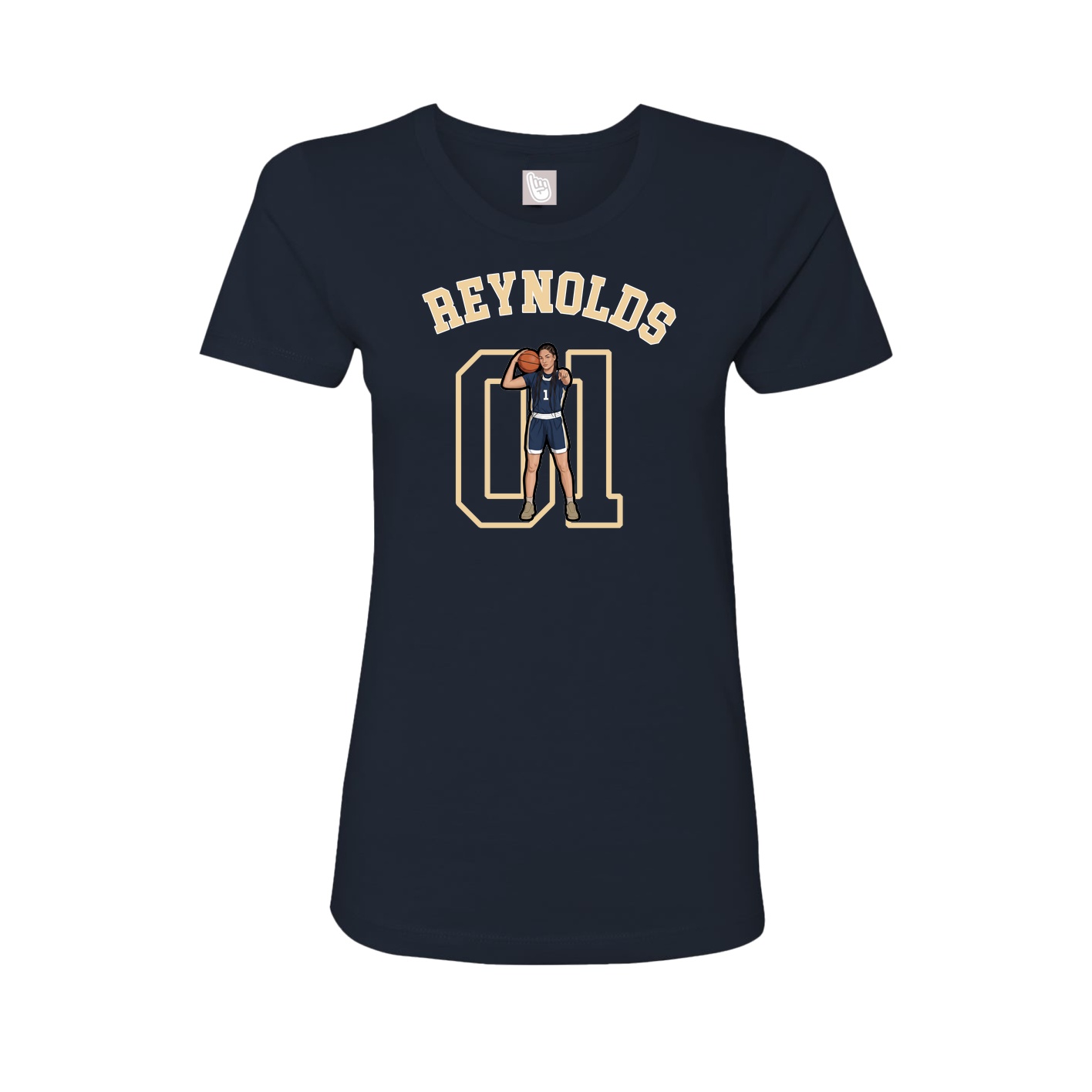 Fitted Women's Tee — Shirsey Arch in Navy