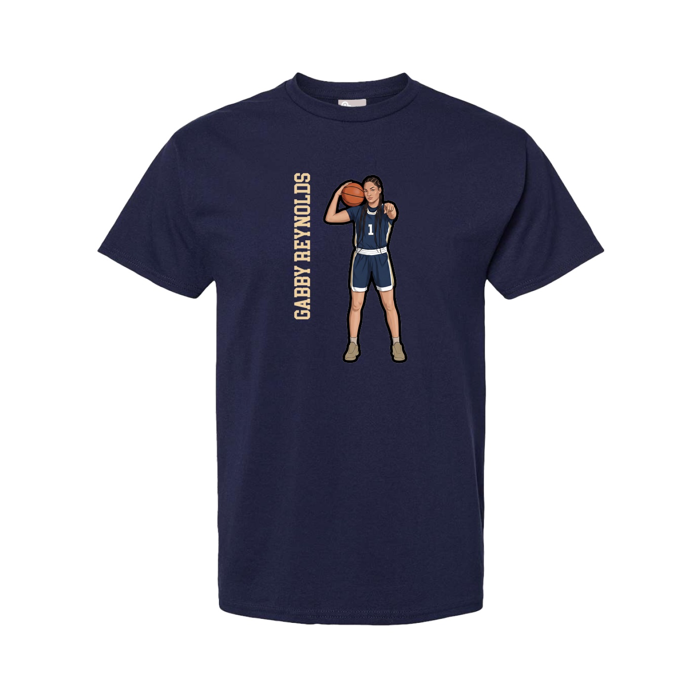 Youth Tee — Name Vertical in Navy