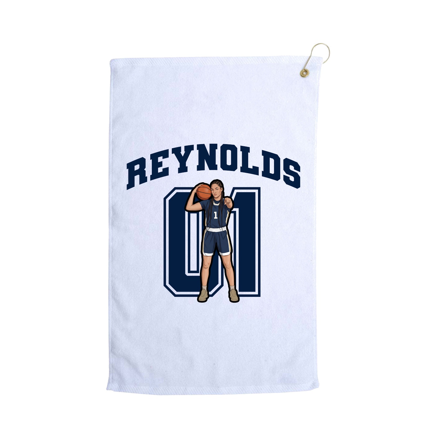 Golf Towel — Number in White