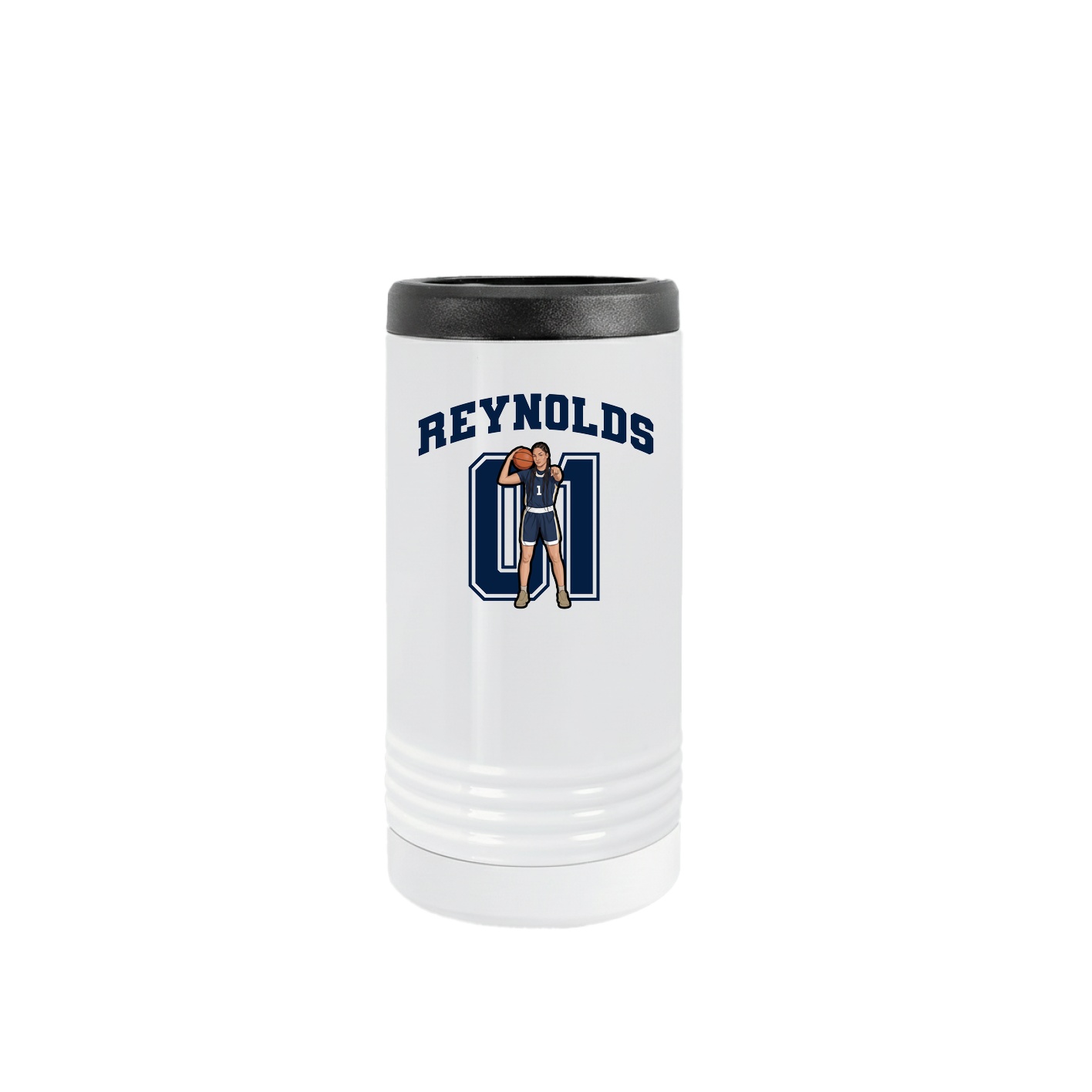 Slim Beverage Holder — Number in White